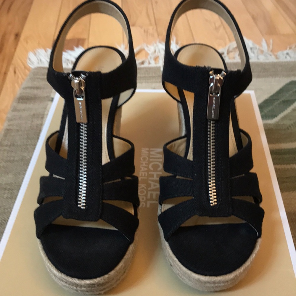Michael Kors Berkeley canvas wedge